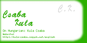 csaba kula business card